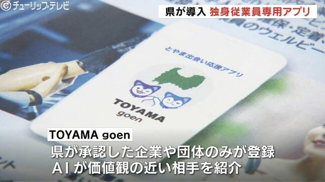AIが好感度を可視化！県が独身従業員専用アプリ導入　少子化対策で全国初の自治体運用　来年1月から受付　富山|TBS NEWS DIG