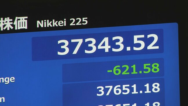 日経平均株価が一時600円以上値下がり|TBS NEWS DIG