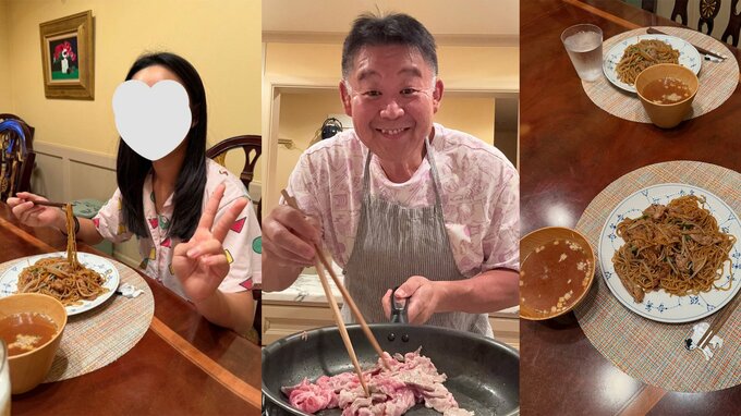 【 花田虎上 】　「キッチン花田オープン」妻不在で手作り夕食　次女と二人で焼きそば味わう「久しぶりにオープンしました！いらっしゃいませ」|TBS NEWS DIG