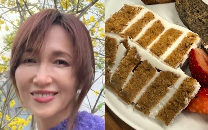 【 工藤静香 】 「タンパク質ケーキ！笑」　手作りスイーツを紹介　「ヨーグルトでサンド、マスキング。はちみつをかけて食べてもGood 」|TBS NEWS DIG