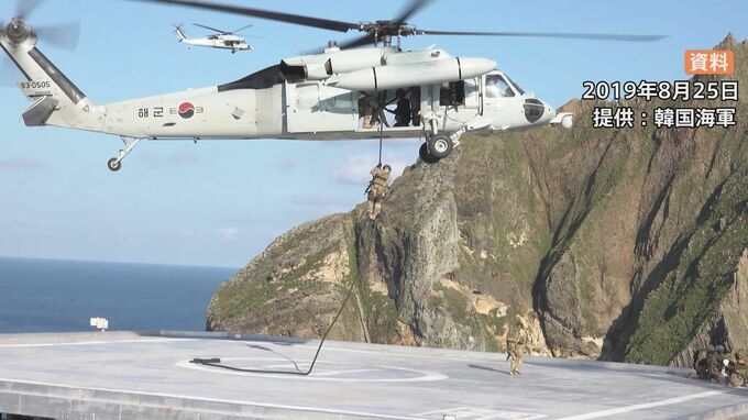 韓国軍が竹島で訓練