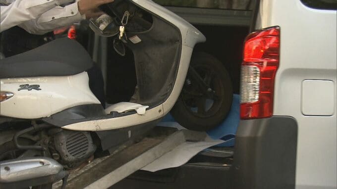 白バイ追跡中に男子高校生ら２人乗り原付バイクが転倒　けがなし　無免許運転か　約300ｍ逃走後の単独事故　広島市中区の市道　|　RCC NEWS | 広島ニュース | RCC中国放送