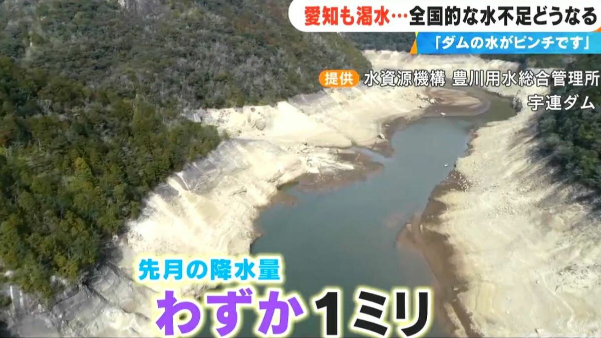 ｢シャワーがいつもより弱いかなと感じる｣ 1月降水量わずか1ミリでダムの水がピンチ さらに“節水強化” 愛知・豊川市