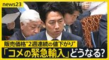 コメ“緊急輸入”の可能性は…生産者からは「不安」の声 コメ販売価格2週連続の値下がるも続く高止まりへの対応は?【news23】|TBS NEWS DIG