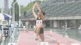 高校総体　陸上　女子の三段跳び　甲府南高校の野澤和心選手が大会記録を更新　山梨　|　山梨のニュース | ＵＴＹテレビ山梨