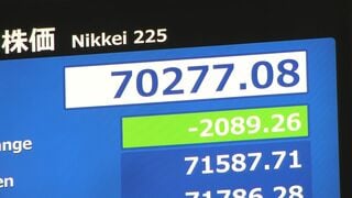 速報】日経平均株価 一時2000円超の値下がり　前日に3000円を超える歴代4位の上げ幅で最高値更新　利益確定する売り注文が先行| TBS CROSS DIG with Bloomberg