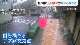 防犯カメラが捉えた映像「丁字路で右折車にはねられ 横断歩道に倒れ込む小3の女の子」右足を骨折か　新潟市中央区|TBS NEWS DIG