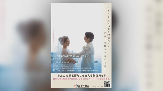 厚労省　がん宣告受けた女性を描いた映画「ママがもうこの世界にいなくても」とのタイアップ中止を発表　「患者の皆様やご家族などへの配慮に欠ける点があった」|TBS NEWS DIG