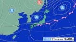 前線停滞で11日は大雨のおそれ 　翌夕までに最大で東海120mm、関東甲信100mm予想　関東甲信は土砂災害に厳重警戒 　|　富山のニュース｜天気・防災｜チューリップテレビ