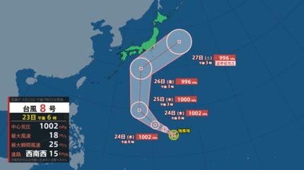 台風情報】台風8号(ヒーゴス)発生 台風7号は週末の日本列島接近へ