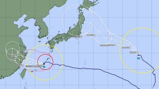 【ダブル台風情報】今どこに? 大型で強い台風13号(ドルフィン)は沖縄直撃...最大瞬間風速55 m/s 奄美・沖縄では暴風や高波などに厳重に警戒 台風15号の今後はどうなる? 進路予想・勢力を詳しく 全国の天気を画像で 気象庁|TBS NEWS DIG