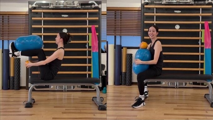 【 松島花 】驚異の体幹「脚にバランスボール」で腹筋トレーニング　フォロワー感嘆「いつもながら凄い」|TBS NEWS DIG