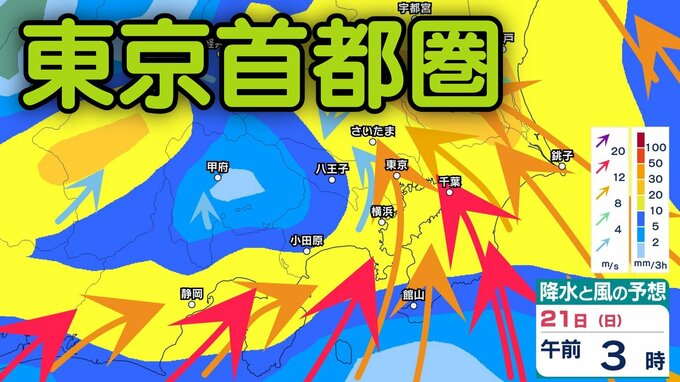 【東京首都圏】今後の雨は？東京・神奈川・千葉・埼玉・茨城、20日（日）にかけて雷を伴い激しく降るエリアも…24日（水）まで3時間ごとの雨・風シミュレーション【気象庁】|TBS NEWS DIG