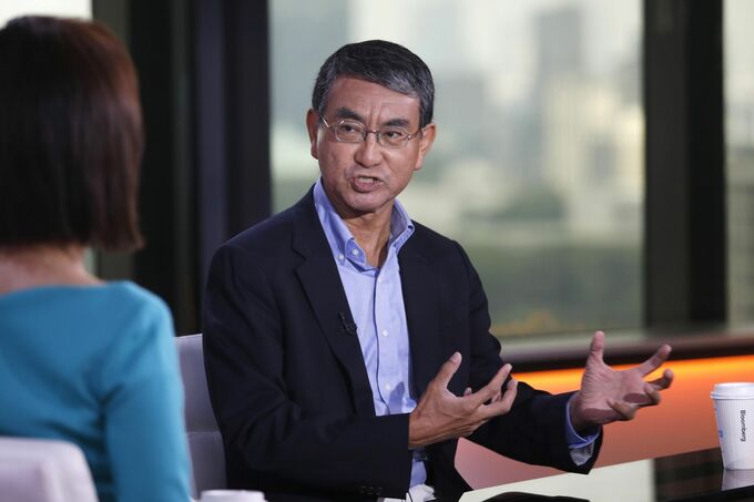 自民･河野氏、円安是正へ日銀は利上げを-対応遅らせればインフレ継続
