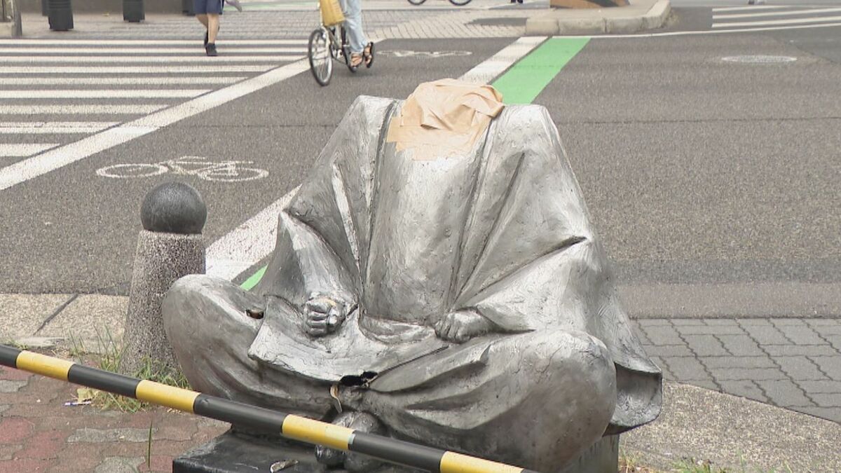 商店街の｢豊臣秀吉像｣頭部がなくなる  ｢首が折られた｣と連絡  過去には織田信長像の左腕がもぎとられる  名古屋･西区の円頓寺商店街