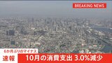 10月の消費支出−3.0％　6か月ぶりのマイナス　物価高による節約志向が鮮明に|TBS NEWS DIG