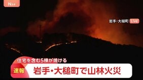 岩手・大槌町で山林火災 住宅含む5棟に延焼　県が災害特別警戒本部を設置|TBS NEWS DIG