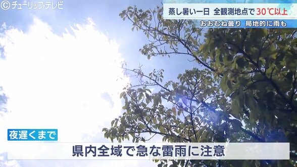 全観測地点30℃以上の蒸し暑い一日　富山市秋ヶ島33.3℃、氷見33.0℃　熱中症患者搬送も…今夜遅くは県内全域で雷雨に注意　|　富山のニュース｜天気・防災｜チューリップテレビ