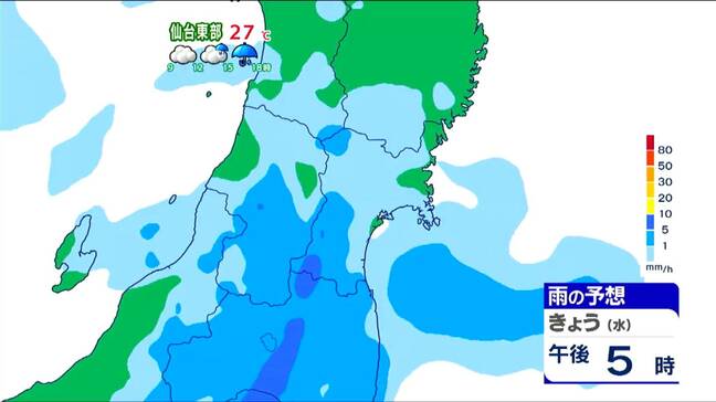 午後から局地的に激しい雷雨に注意　蒸し暑さも続く【25日雨雲シミュレーション】　宮城の天気　tbc気象台|TBS NEWS DIG
