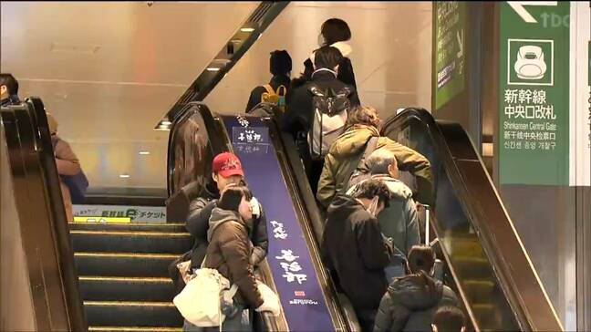 【午後4時現在】東北新幹線(上り)自由席乗車率が最大180% 年末年始のUターンで混雑 宮城県内の高速道は渋滞なし |TBS NEWS DIG