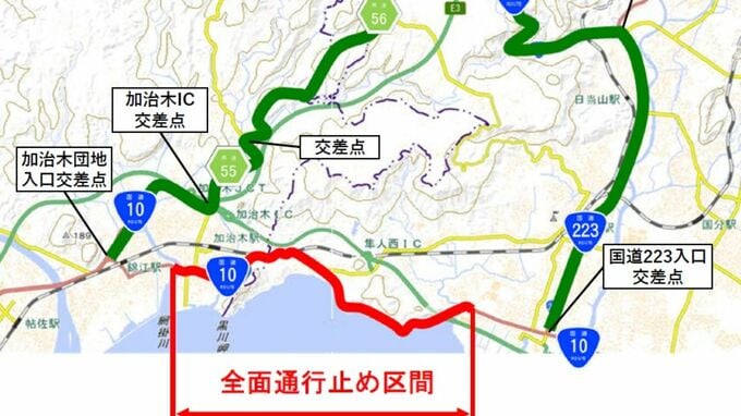 「国道１０号」通行止め区間のう回路　霧島市・姶良市　鹿児島で大雨の影響続く|TBS NEWS DIG