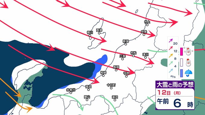 【 新潟の大雪予報 】12日夕方までに上越・中越山沿いで70cm、平地30cm 下越の平地で20cm予想　急激に積雪が増える恐れも【16日までの雪のシミュレーション・11日午後6時30分更新】|TBS NEWS DIG