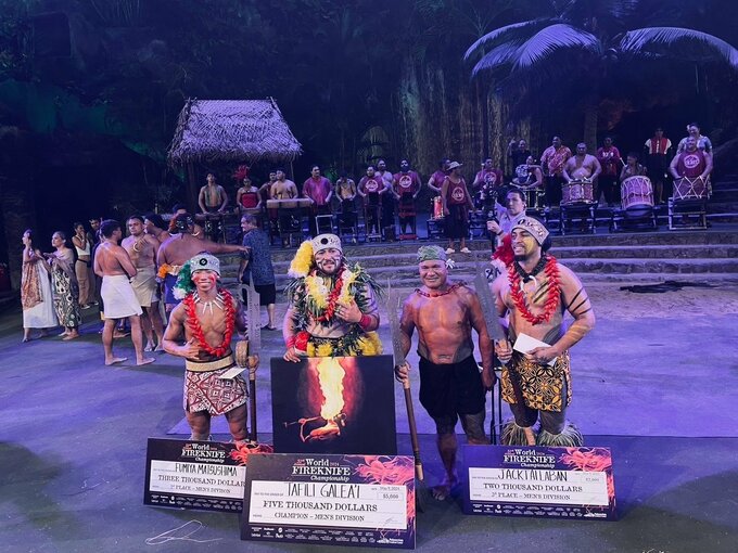 快挙！勇壮ファイヤーナイフダンスで世界2位　スパリゾートハワイアンズのムア史弥さん　兄に続いて世界2位に　福島・いわき市　|　福島のニュース│TUF
