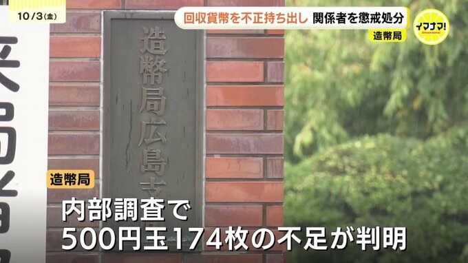 「魔が差した」500円玉174枚を盗んだか　本人はすでに死亡　金属探知機規定通り使われず　造幣局が懲戒処分　|　RCC NEWS | 広島ニュース | RCC中国放送