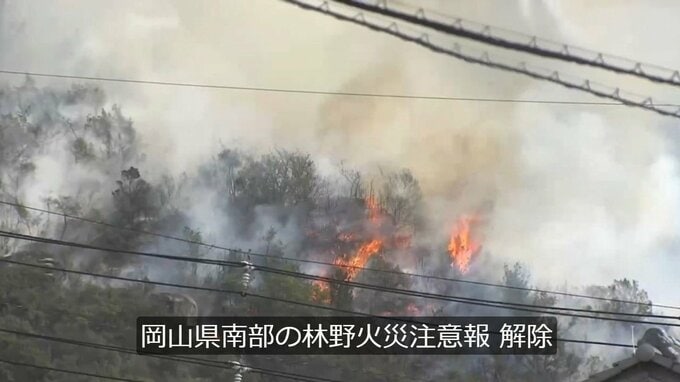 岡山県南部に22日発令された林野火災注意報は23日朝すべて解除　昨夜からの雨で|TBS NEWS DIG