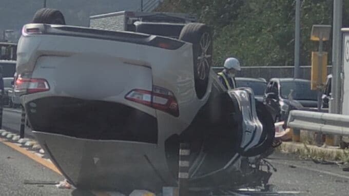乗用車が横転する事故　松江だんだん道路の下り線の通行止め解除に　運転手は軽傷　|　BSSニュース | BSS山陰放送