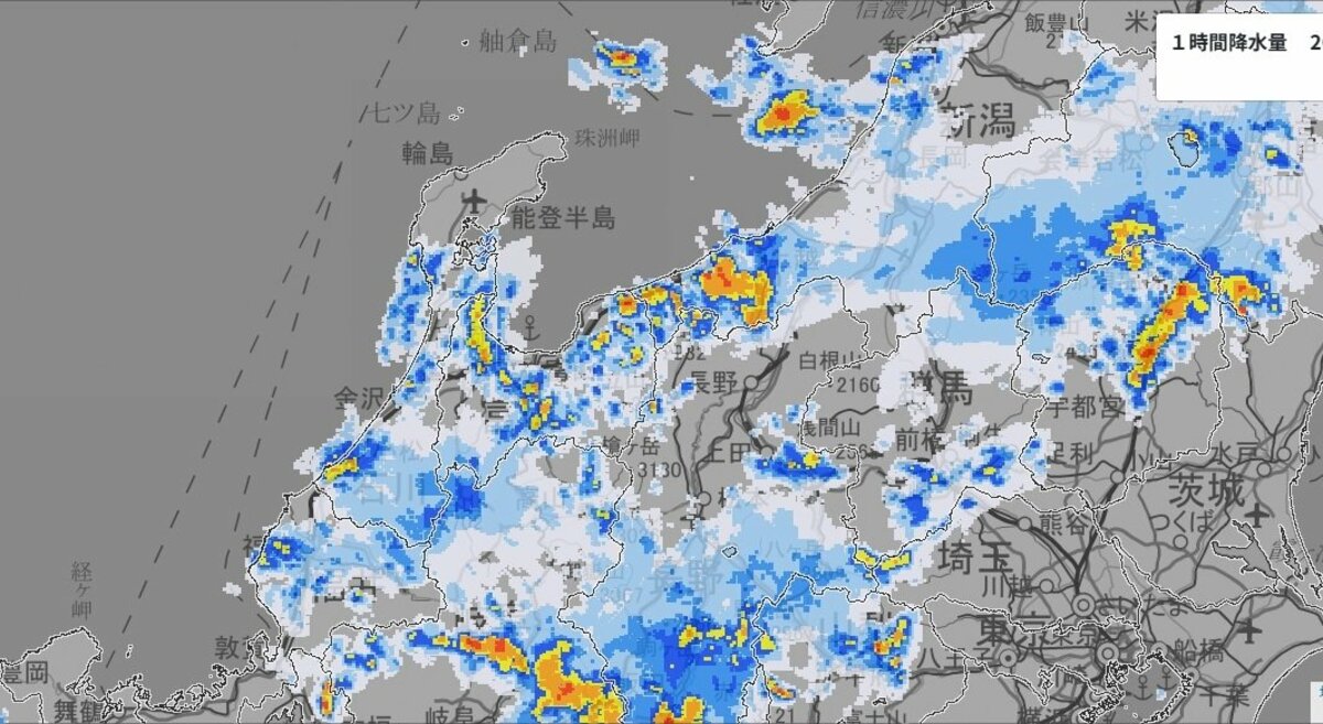 新潟県で猛烈な雨・1時間80ミリ予想 線状降水帯発生の恐れ 北陸で9日