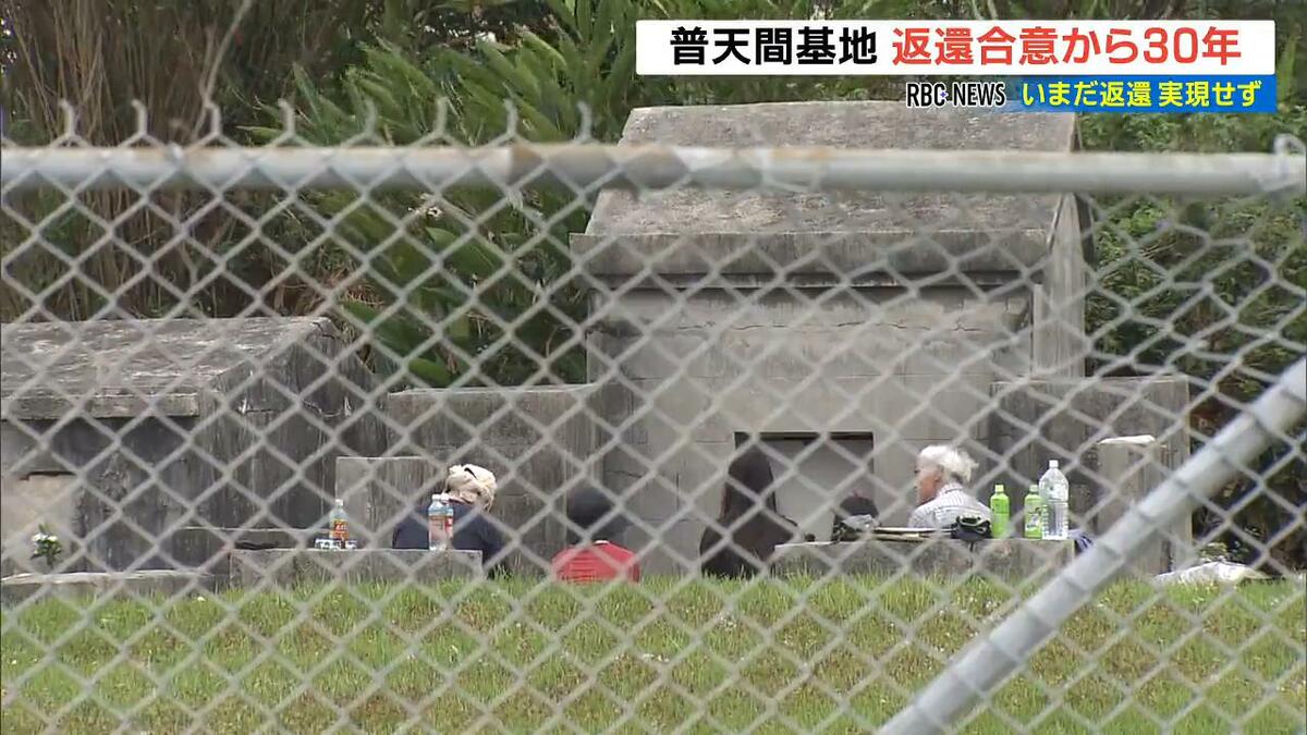 年に一度だけ立ち入りを許される普天間基地内の墓で清明祭　早期返還願う