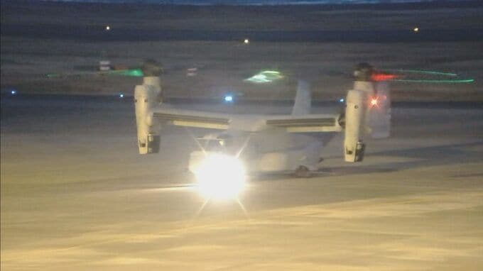 米軍オスプレイが奄美空港に2回着陸　先着した米軍ヘリの整備か　鹿児島|TBS NEWS DIG