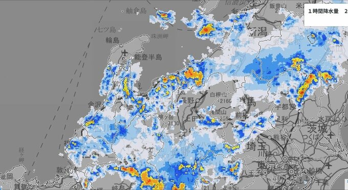 新潟県で猛烈な雨・1時間80ミリ予想 線状降水帯発生の恐れ 北陸で9日にかけて警報級大雨注意　富山県でも雷を伴った激しい雨が降り大雨となる所も…　|　富山のニュース｜天気・防災｜チューリップテレビ