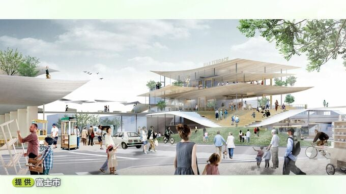 「市民に愛される顔づくり」JR富士駅北口に整備の公益施設、富嶽三十六景に着想得たデザイン公表=静岡・富士市|TBS NEWS DIG