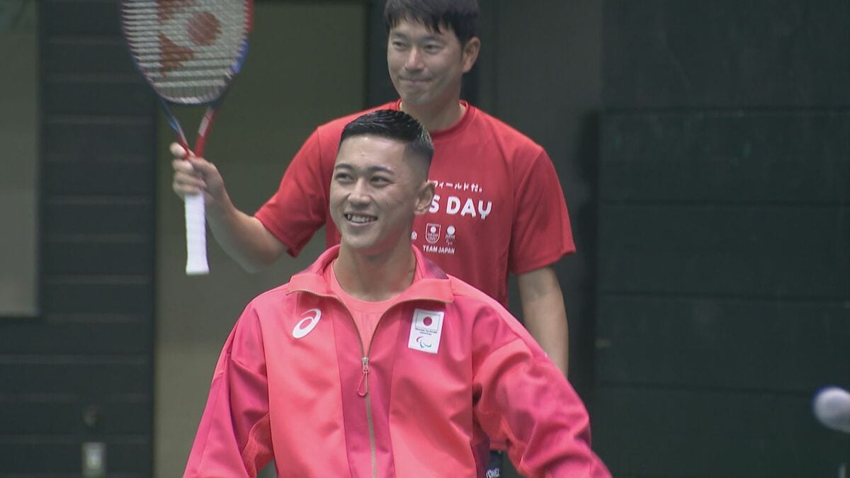 車いすテニス小田凱人選手(19) 愛知県体育館でスポーツ教室 刈谷市出身の近藤大生選手(43)と共に 地球温暖化対策も学ぶ