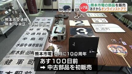 100周年を迎える熊本市電】電車や電停で使われた懐かしい品々を出品