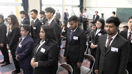 10月開校「やかげビジネスカレッジ日本語学校」で1期生の入学式 特定