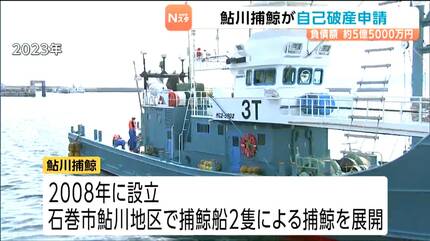 クジラの町で…商業捕鯨業者が自己破産申請 負債5億5000万円 宮城・石巻