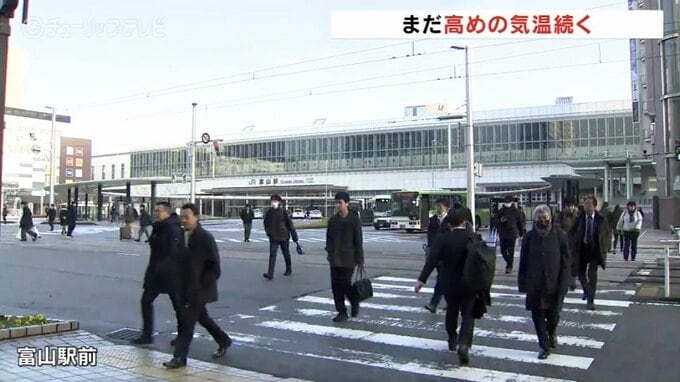 1月なのに気温は高め続く しかし風は冷たく防寒や体調管理に注意　|　富山のニュース｜天気・防災｜チューリップテレビ