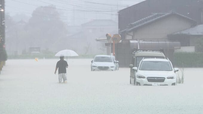 【午前8時現在】福井・坂井市「道路冠水で車浸水相次ぐ」レベル5 大雨特別警報|TBS NEWS DIG