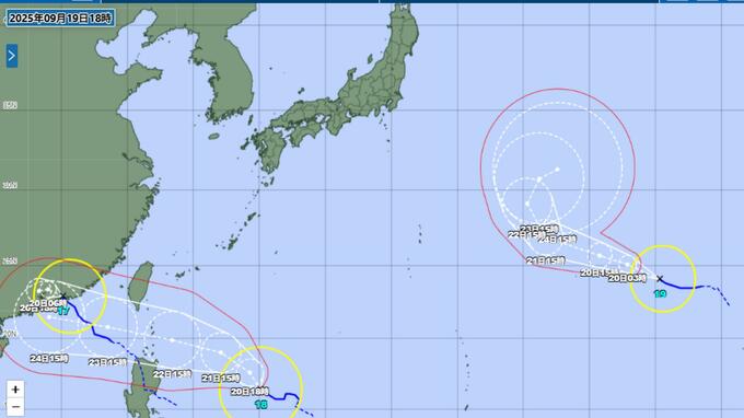 【台風情報】台風18号（ラガサ）・19号（ノグリー）は"非常に強い"勢力へ　今後の進路は？|TBS NEWS DIG
