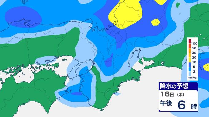 【近畿地方】16日夜遅くにかけ、竜巻や落雷に注意　前線が近畿地方を南下する見込み【雨風シミュレーション】　|　富山のニュース｜天気・防災｜チューリップテレビ