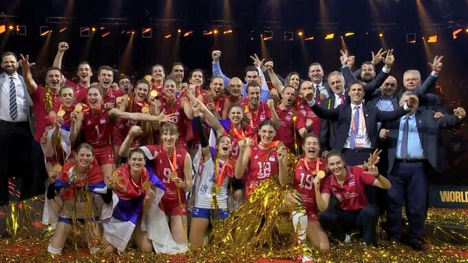 セルビアが2連覇！日本を破ったブラジルにストレート勝ち、日本は5位【世界バレー女子決勝】|TBS NEWS DIG