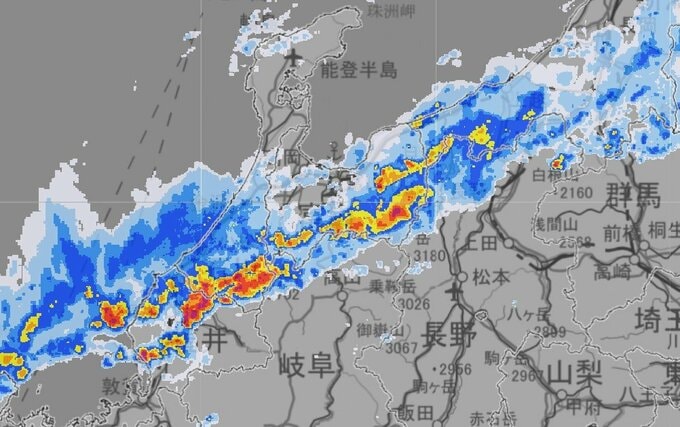 【大雨情報】富山県西部に大雨、浸水害の危険度高まる…気象台は雷や突風にも注意呼びかけ　昼前まで警戒【雨と風のシミュレーション】　|　富山のニュース｜天気・防災｜チューリップテレビ