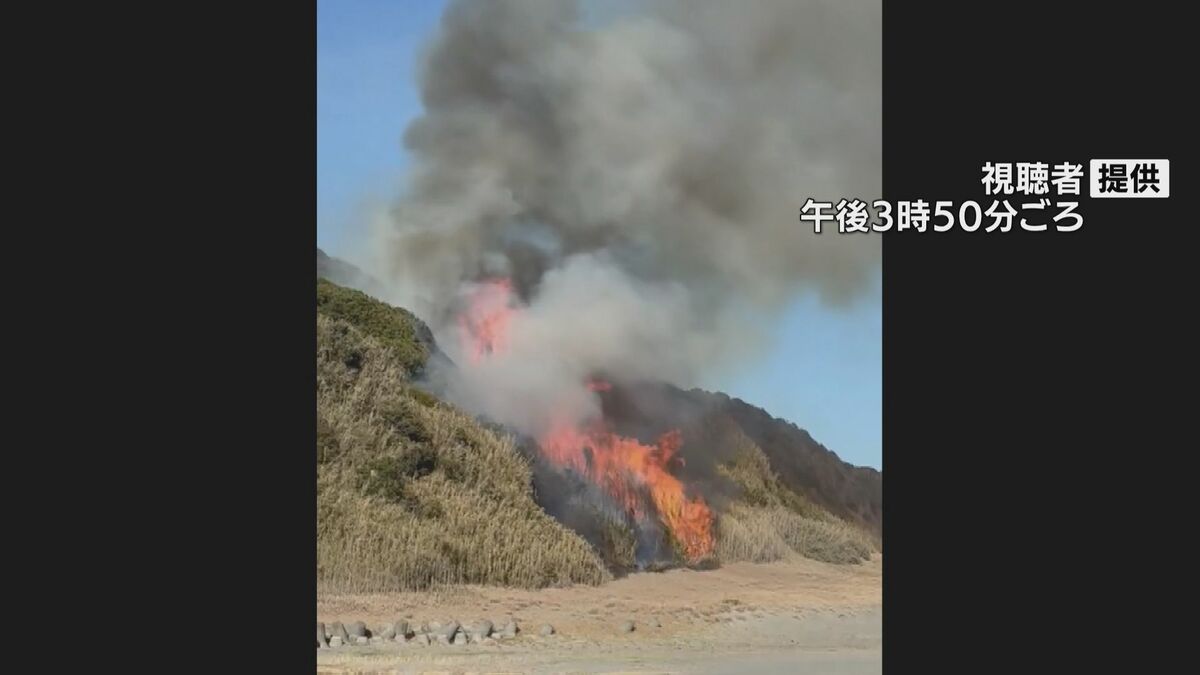 愛知・豊橋の海岸沿いの山林で火事 消火活動難航で約７ヘクタールが燃えるけが人なし