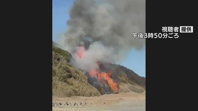 愛知・豊橋の海岸沿いの山林で火事 消火活動難航で約７ヘクタールが燃えるけが人なし|TBS NEWS DIG