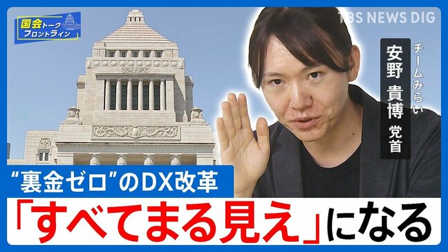【チームみらいが見た“国会”】IT出身・安野貴博議員が挑む「国会デジタル化」のリアル【国会トークフロントライン】|TBS NEWS DIG