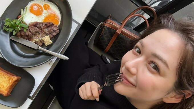 【 村重杏奈 】〝食べるとこみてて♡〟目玉焼き＆ステーキ＆フレンチトーストにご満悦　フォロワー反応「わかっためっちゃみとく」|TBS NEWS DIG