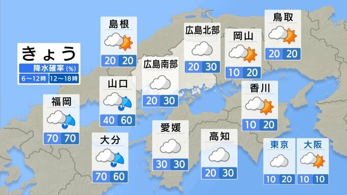 【きょう9/25(水) 広島天気】どんよりとした空　ところどころで小雨　薄日も差して蒸し暑い|TBS NEWS DIG